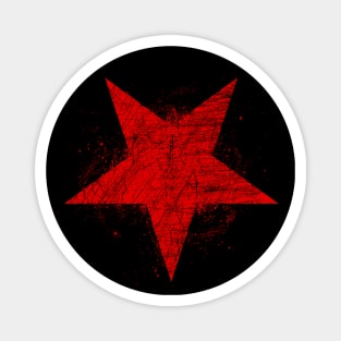 Red five-pointed Star, Inverted, Symbol Magnet